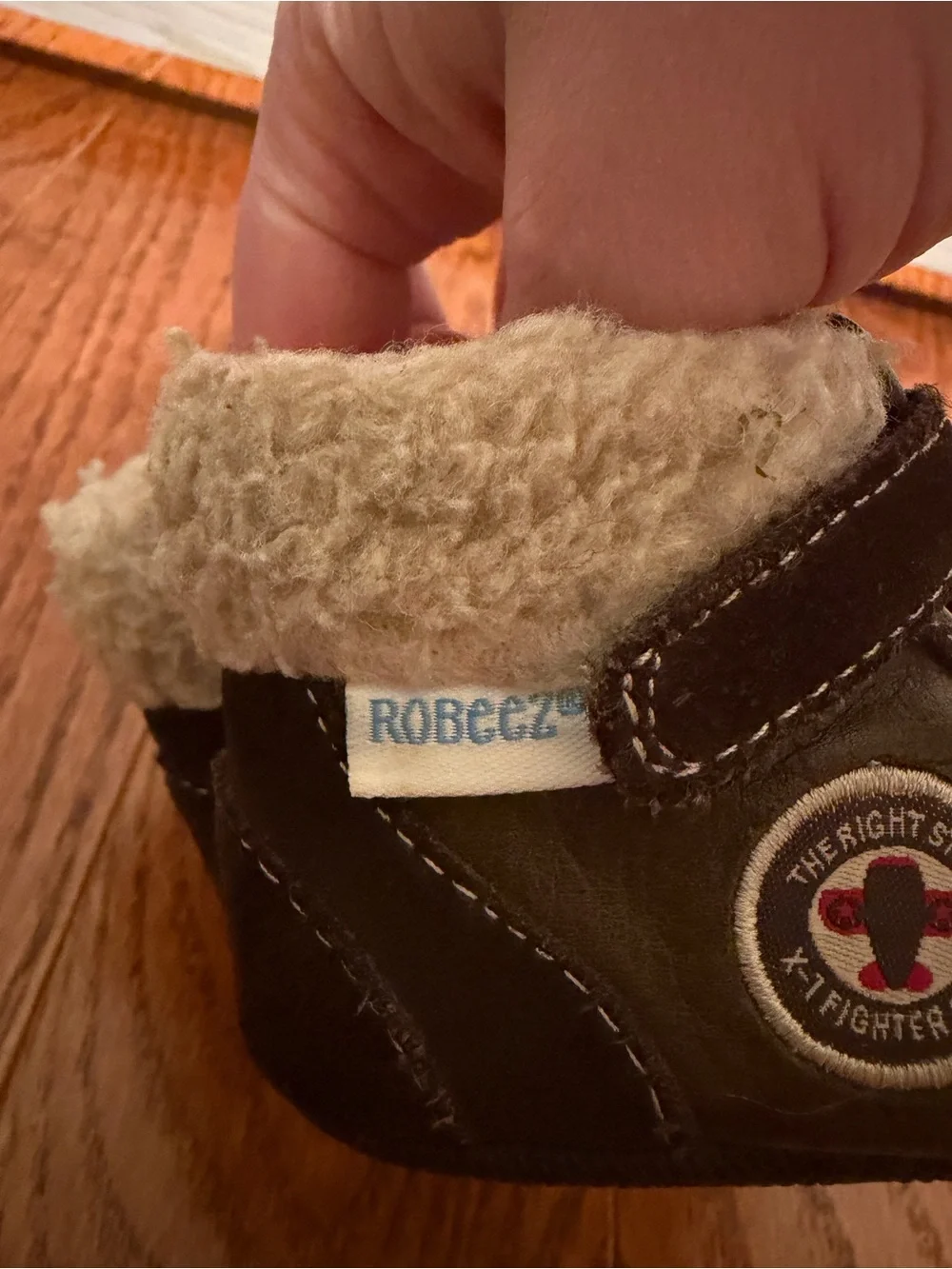Robeez Infant Brown Fleece-Lined Ankle Aviator Boots- Size 3
